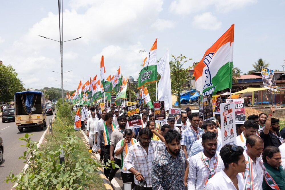 "Youth Congress stages protest over NEET paper leak and growing unemployment"